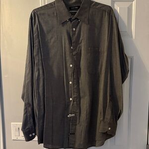 Murano Charcoal and Black Patterned Dress Shirt